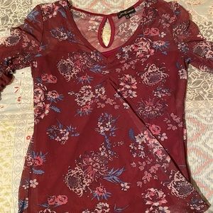 Maroon flower top.